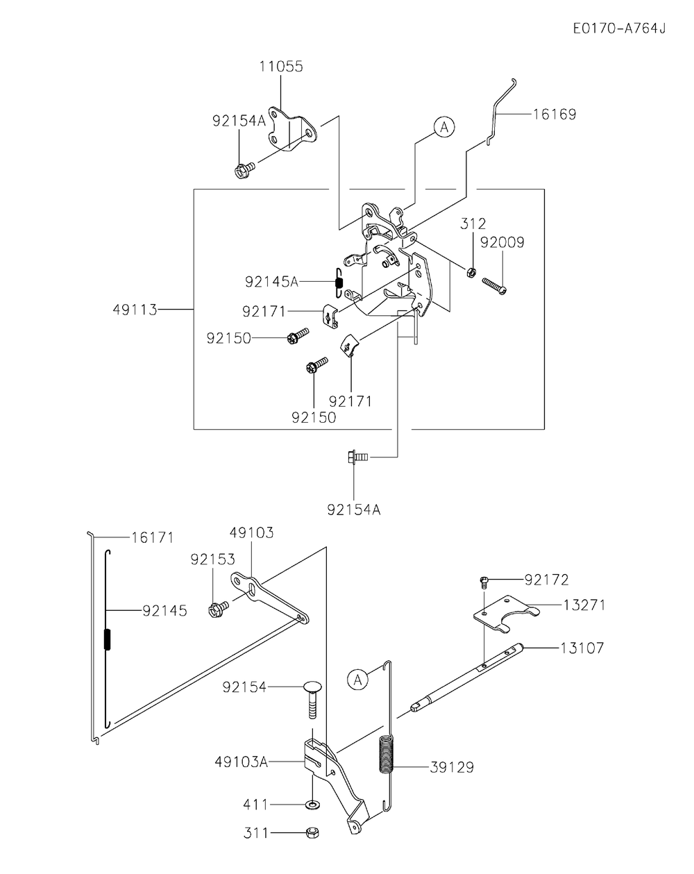 Control Equipment Diagram and Parts List for FX801V-DS25  Cub Cadet Lawn Tractor